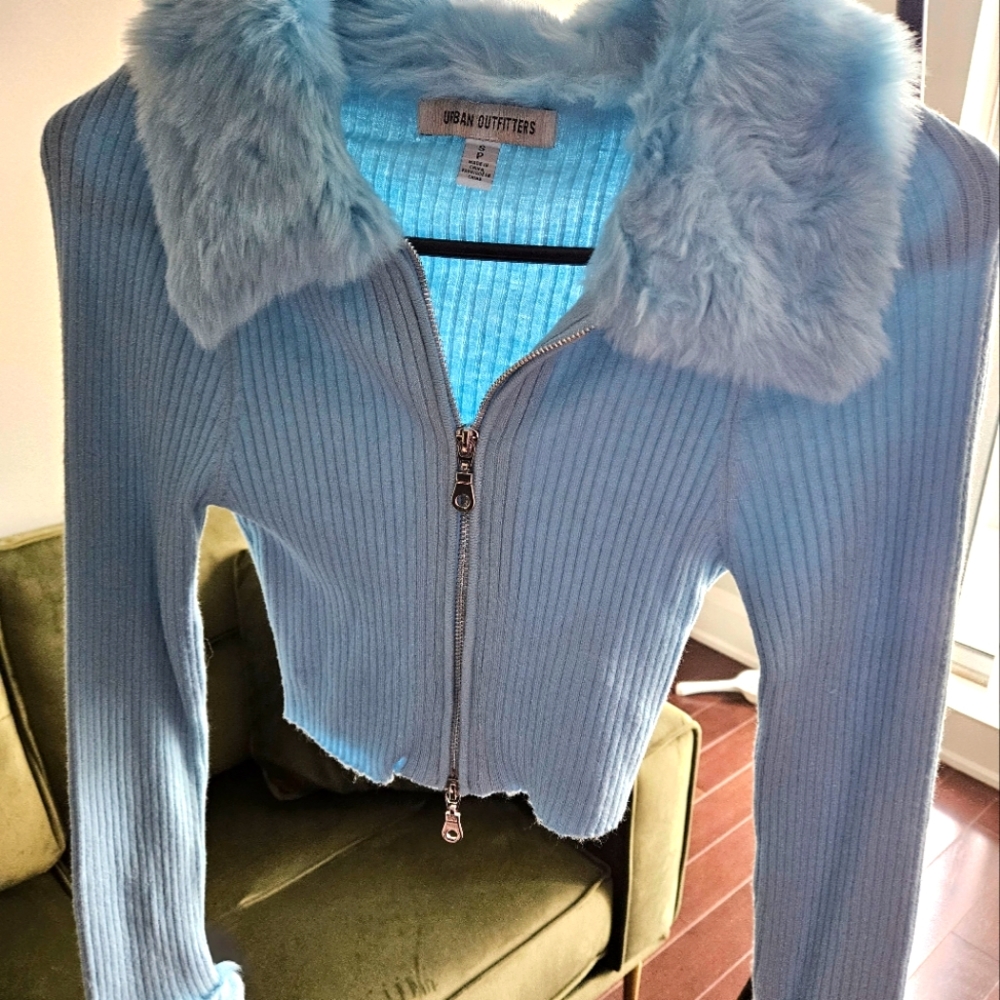Zip Front Crop Cardigan